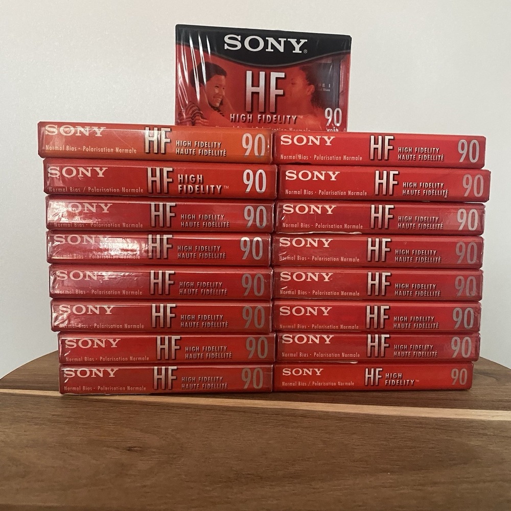 Sony High Fidelity HF 90 Normal Bias Lot of 33 Blank Cassette Tape NEW Sealed